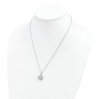 Sophia Jewelers Sterling Silver CZ Necklace with Rhodium-Plated Elegance