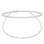 Sterling Silver 2-Strand Heart Link 9 inch Plus 1 inch Extender - Total 10 inch Anklet