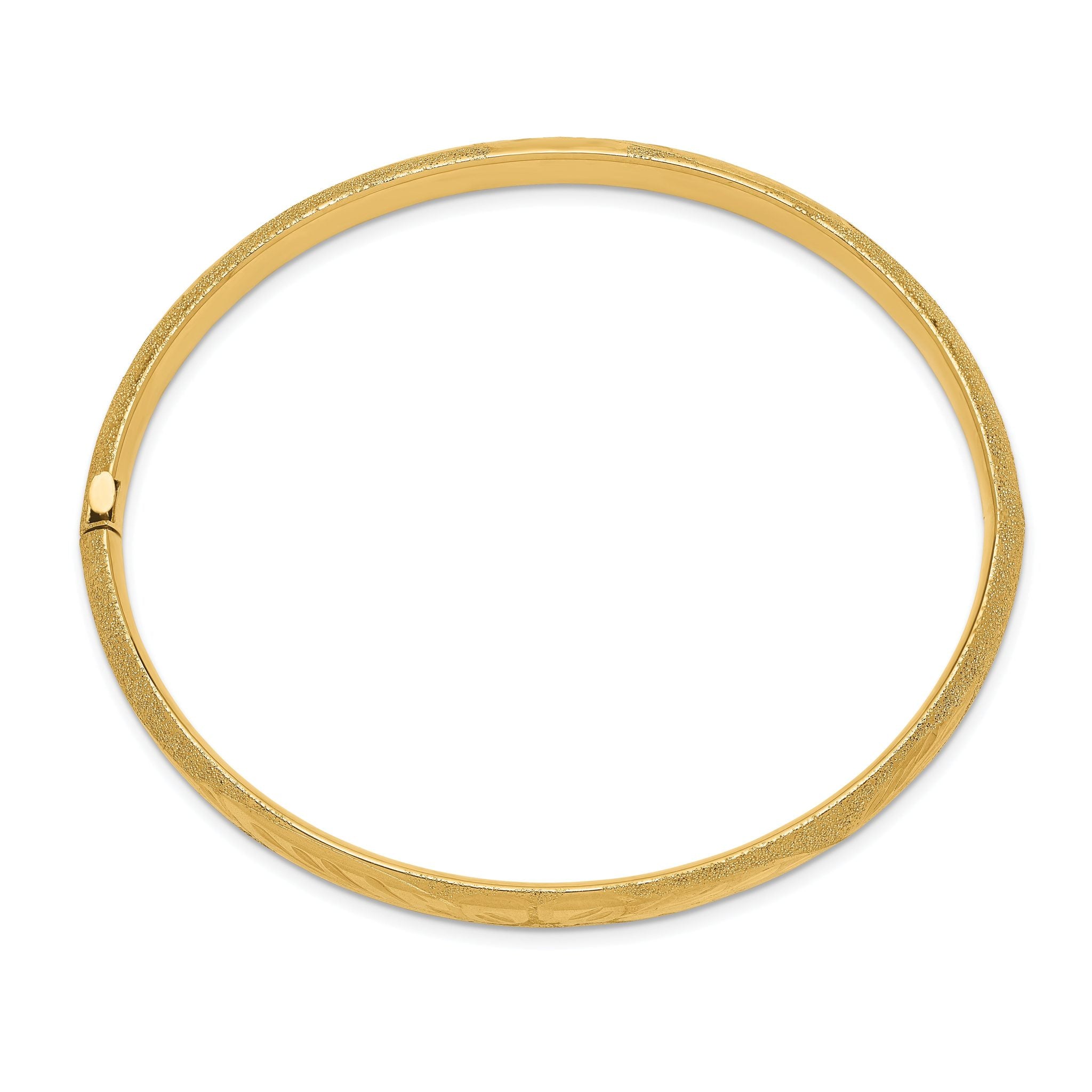10k 4/16 Laser Cut Hinged Bangle Bracelet Secondary image