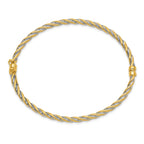 14k Two-Tone Polished Hinged Bangle Bracelet
