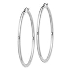Sterling Silver Rhodium-plated 2.5mm Round Hoop Earrings