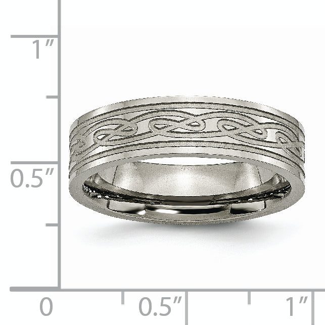 Celtic Knot Wedding Band in Titanium, 6mm
