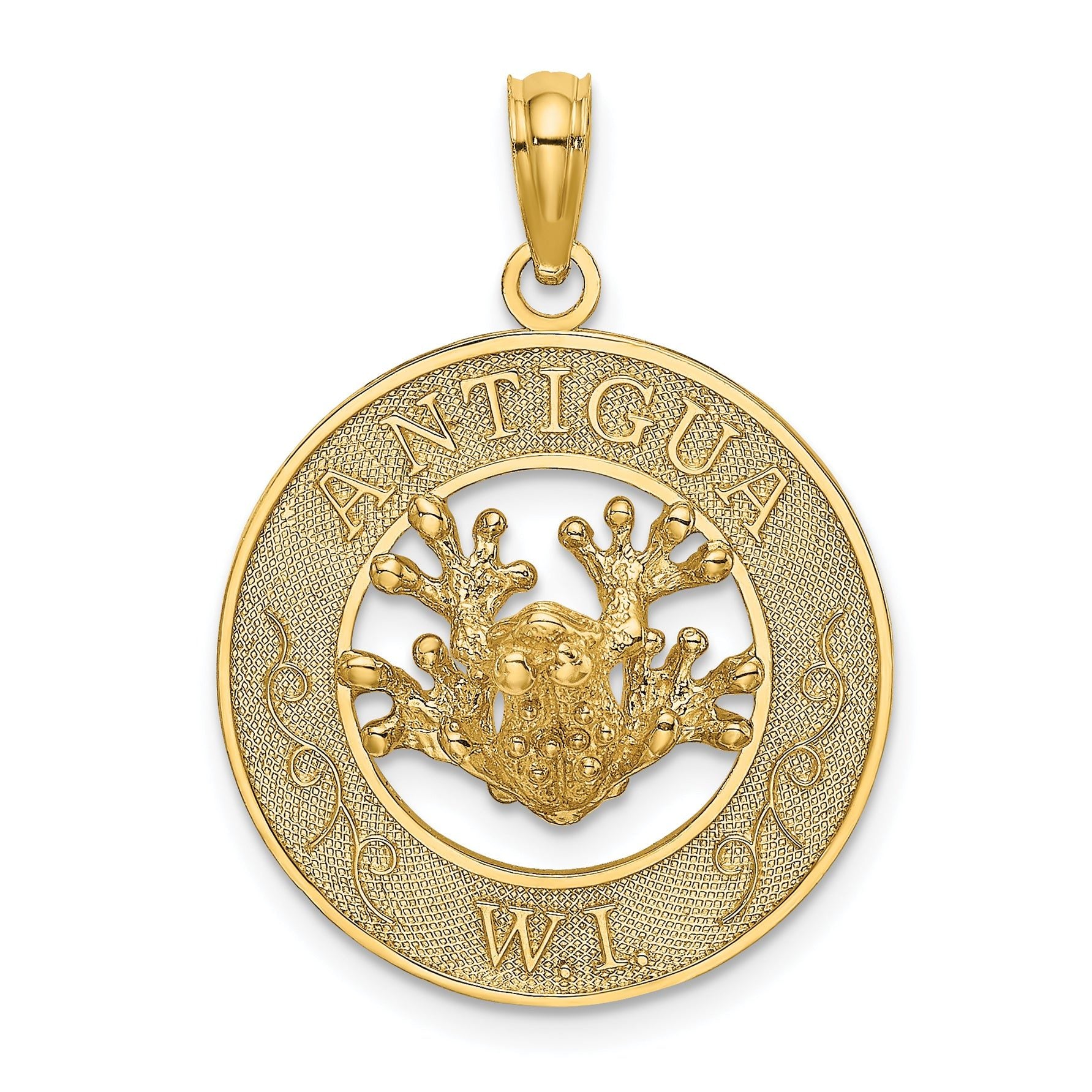 14K ANTIGUA, W.I. Circle w/ Frog Charm Main image