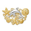 14K Two-Tone Gold Sea Life Pendant Slide for 5mm/6mm Omega