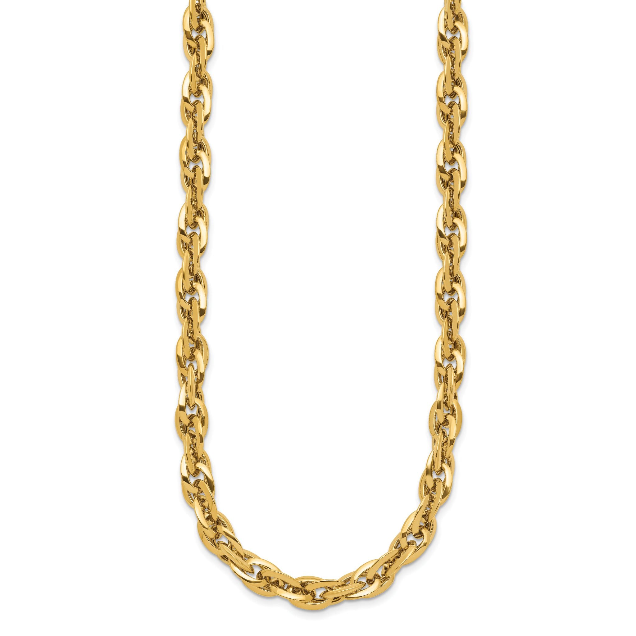 14K Gold Polished Fancy Link Necklace with Lobster Clasp Secondary image