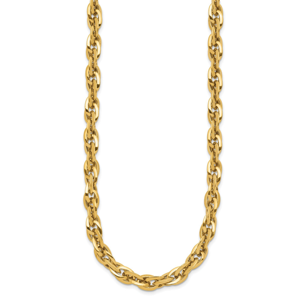 14K Gold Polished Fancy Link Necklace with Lobster Clasp