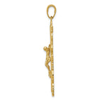 14K Gold Crucifix Pendant Solid Casted Design Elegant Religious Charm