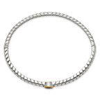 Sophia Jewelers: Sterling Silver & 14K Gold Blue Topaz Bangle Elegant Vintage Style