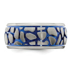Blue Anodized Brushed Wedding Band in Titanium, 10mm