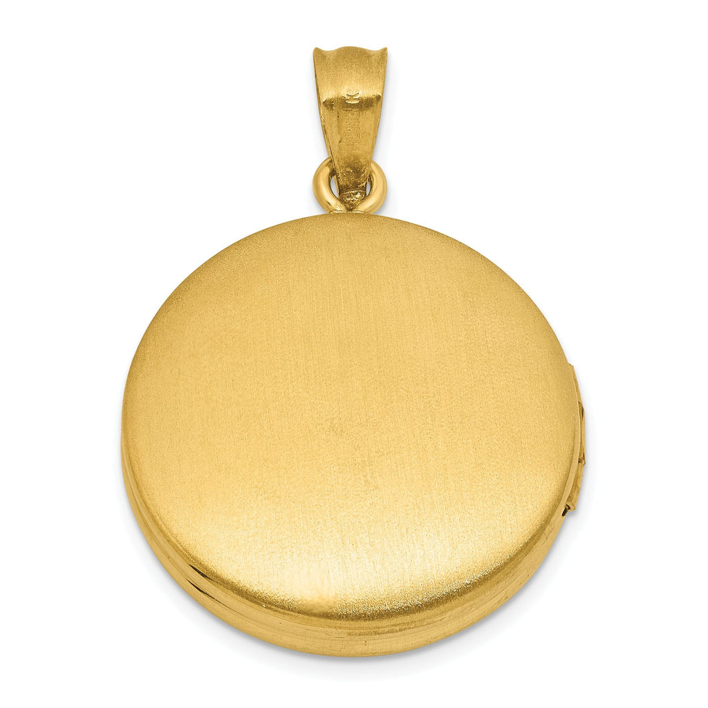 Sterling Silver Gold-plated Polished Front/Brushed Back Celtic Trinity 20mm Round Locket
