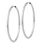 14K White Gold Polished Endless Hoop Earrings 2mm 50mm WomenÃÂ¢Ã¢âÂ¬Ã¢âÂ¢s Classic Style