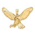 14K Gold Eagle Pendant for Men with Polished Textured Finish