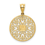 14K Gold Fancy Filigree Charm with Diamond-Cut Polished Finish  Elegant and Timeless Design