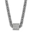 Sophia Jewelers Sterling Silver 925 CZ Byzantine Chain Necklace 18
