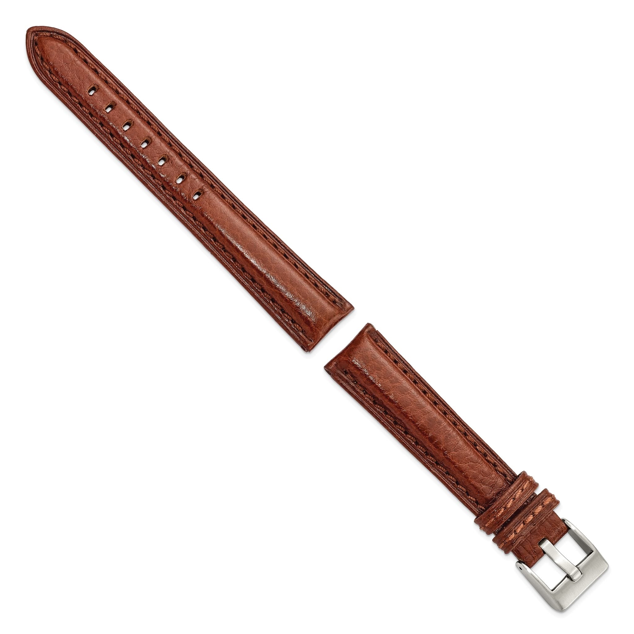 Havana Belting Leather Watch Band in Brown, 24mm
