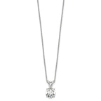 14k White Gold 3/4 carat Certified Lab Grown Diamond VS/SI+ G+ Round Complete Four Prong 18 inch Solitaire Pendant Necklace