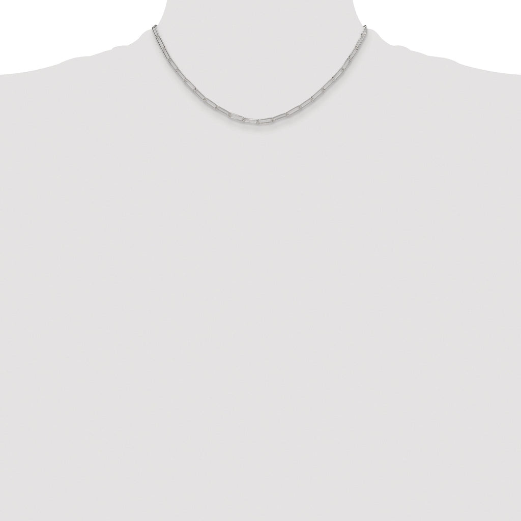 Polished Paperclip Chain Necklace in Sterling Silver