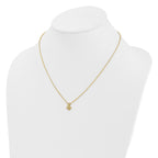 14K Polished and Hammered 1/20 carat Diamond Butterfly 18 inch Necklace
