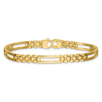 14k Polished 6mm Fancy Open Multi Link 8 inch Bracelet