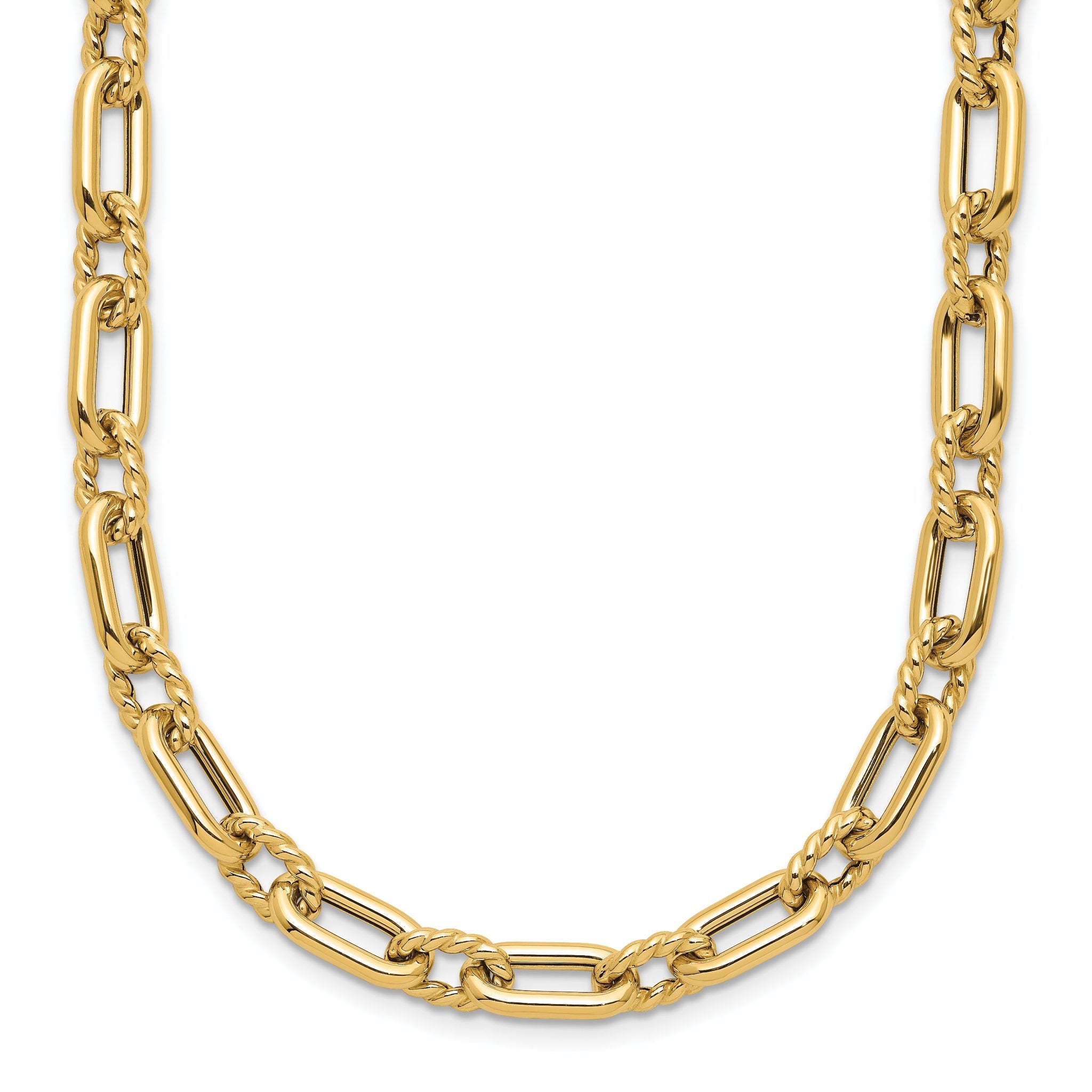 14K Polished & Textured Fancy Link Necklace Main image