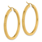 14k 3mm Polished Square Hoop Earrings