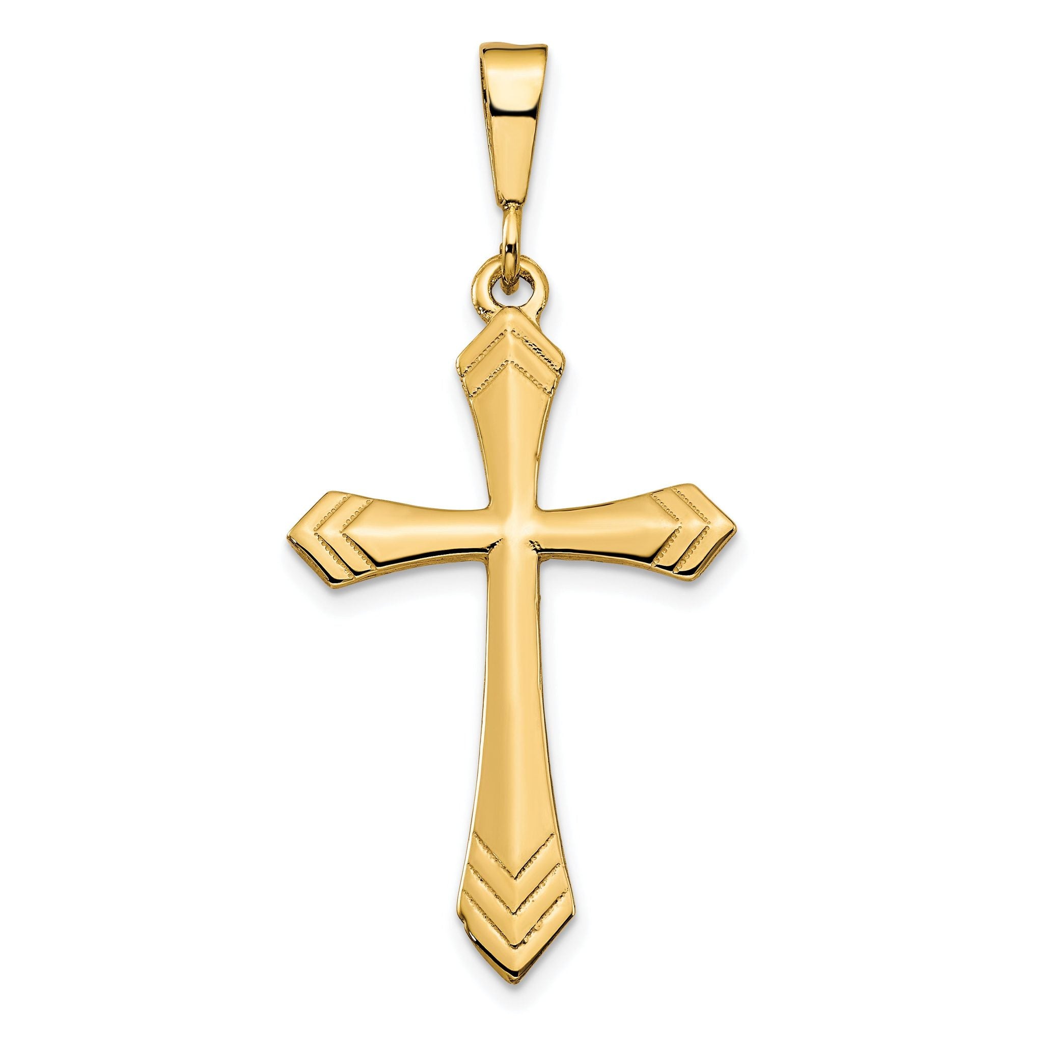 10K Gold Polished Cross Charm Pendant Elegant Solid Design Main image