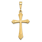 10K Gold Polished Cross Charm Pendant Elegant Solid Design