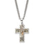 Chisel Stainless Steel Polished Printed Hunting Camo Under Rubber Cross Pendant on a 24 inch Curb Chain Necklace