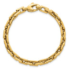 14k Polished 6.25mm Fancy Square Link 7.25 inch Bracelet