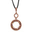 Crystal Double Circle Cord Necklace in Copper-Tone