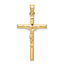 10K Gold Hollow Crucifix Pendant with Polished Finish 32mm Classic Design