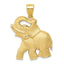 14K Gold Men's Satin Diamond-Cut Elephant Pendant Elegant Craftsmanship