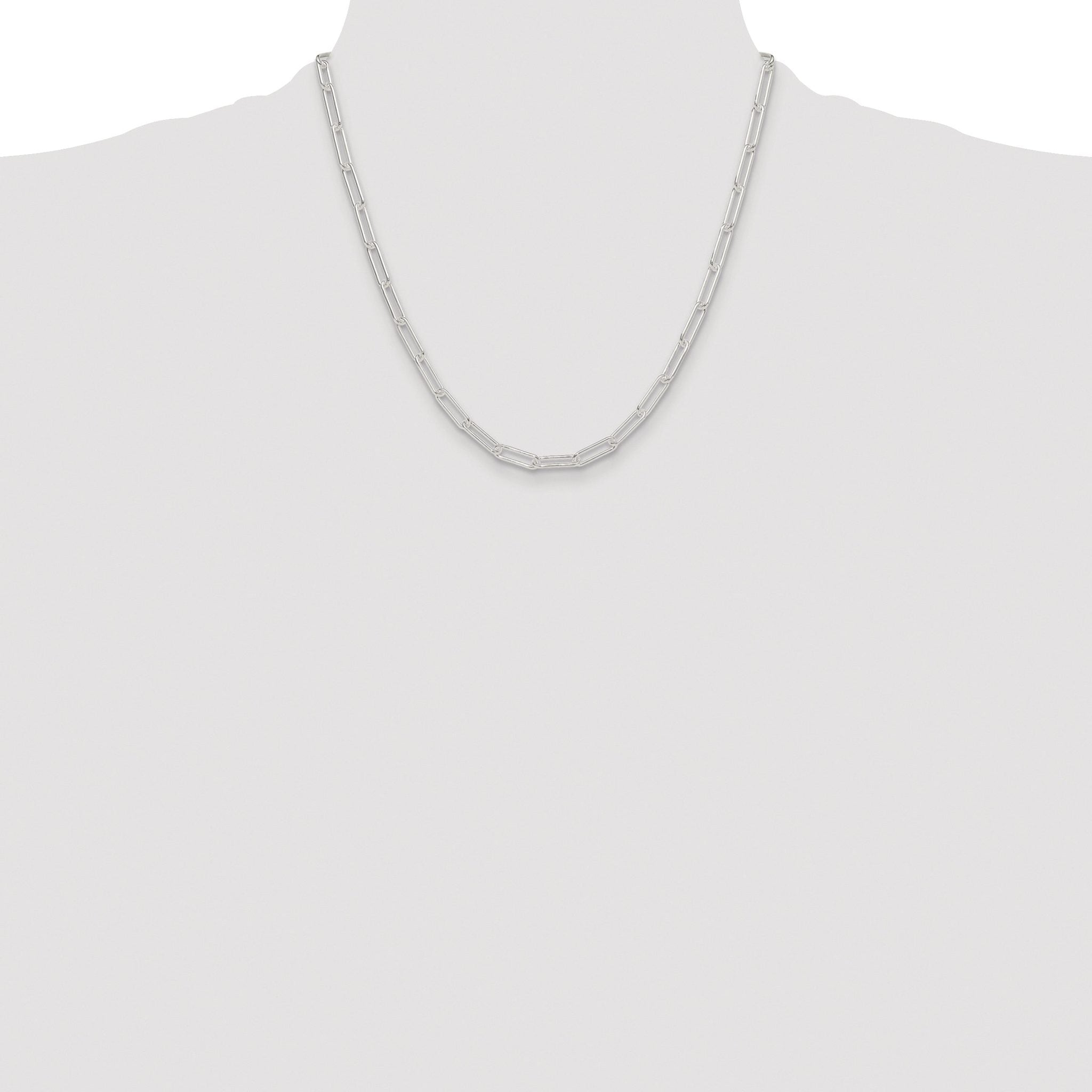 Paperclip Chain Necklace in Sterling Silver, 4.5mm