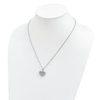 Brilliant Embers Sterling Silver Rhodium-plated 142 Stone 18 inch White and Pink CZ Heart Necklace with 2 Inch Extender