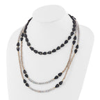 Sterling Silver Gold-plated Multi Stone Adj. 17in or 40in Necklace