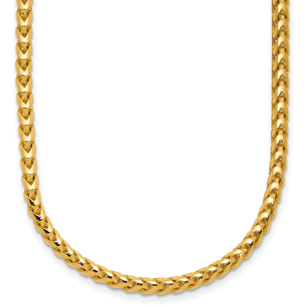 14K Yellow Gold Solid Franco Chain Necklace 3mm