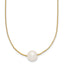 14K Gold Filled 9-10mm White Round Cultured Freshwater Pearl Necklace