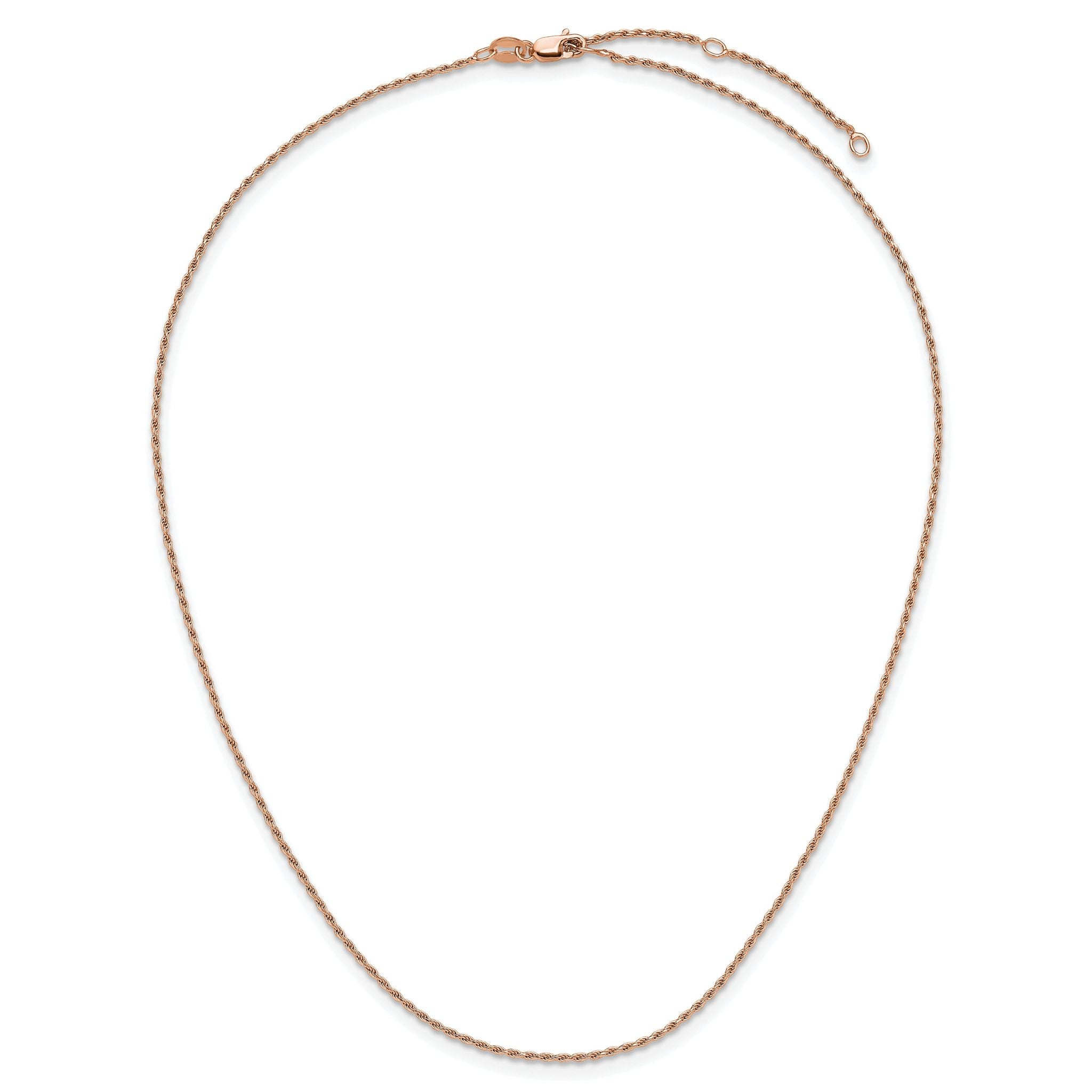 Diamond-Cut Rope Chain in Rose-Plated Sterling Silver, 1.2mm