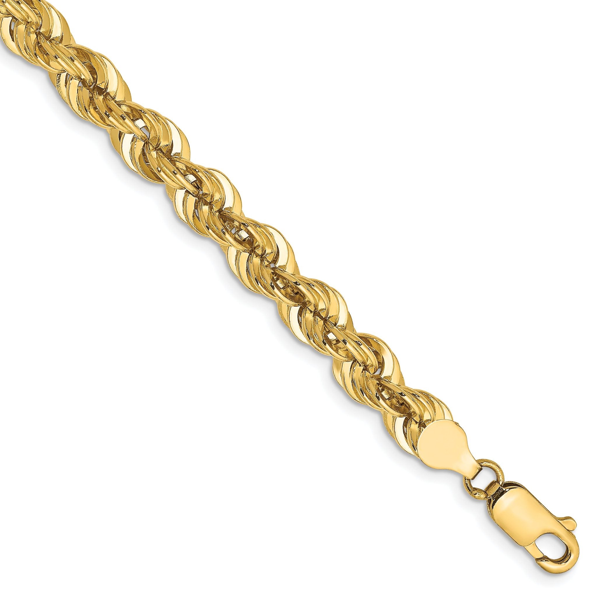 14K 8 inch 6mm Regular Rope with Lobster Clasp Chain Main image