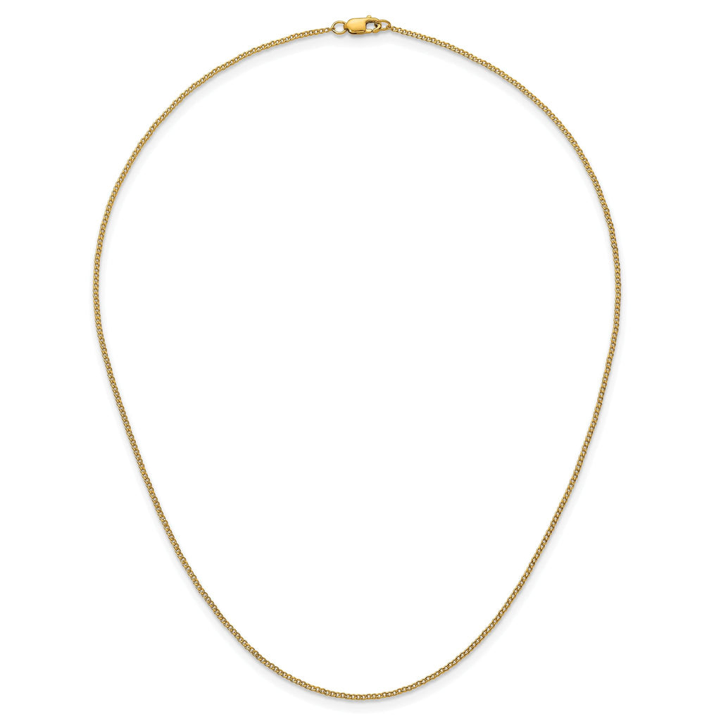 14K Gold Filled Polished Curb Chain Necklace in 1.25mm Width