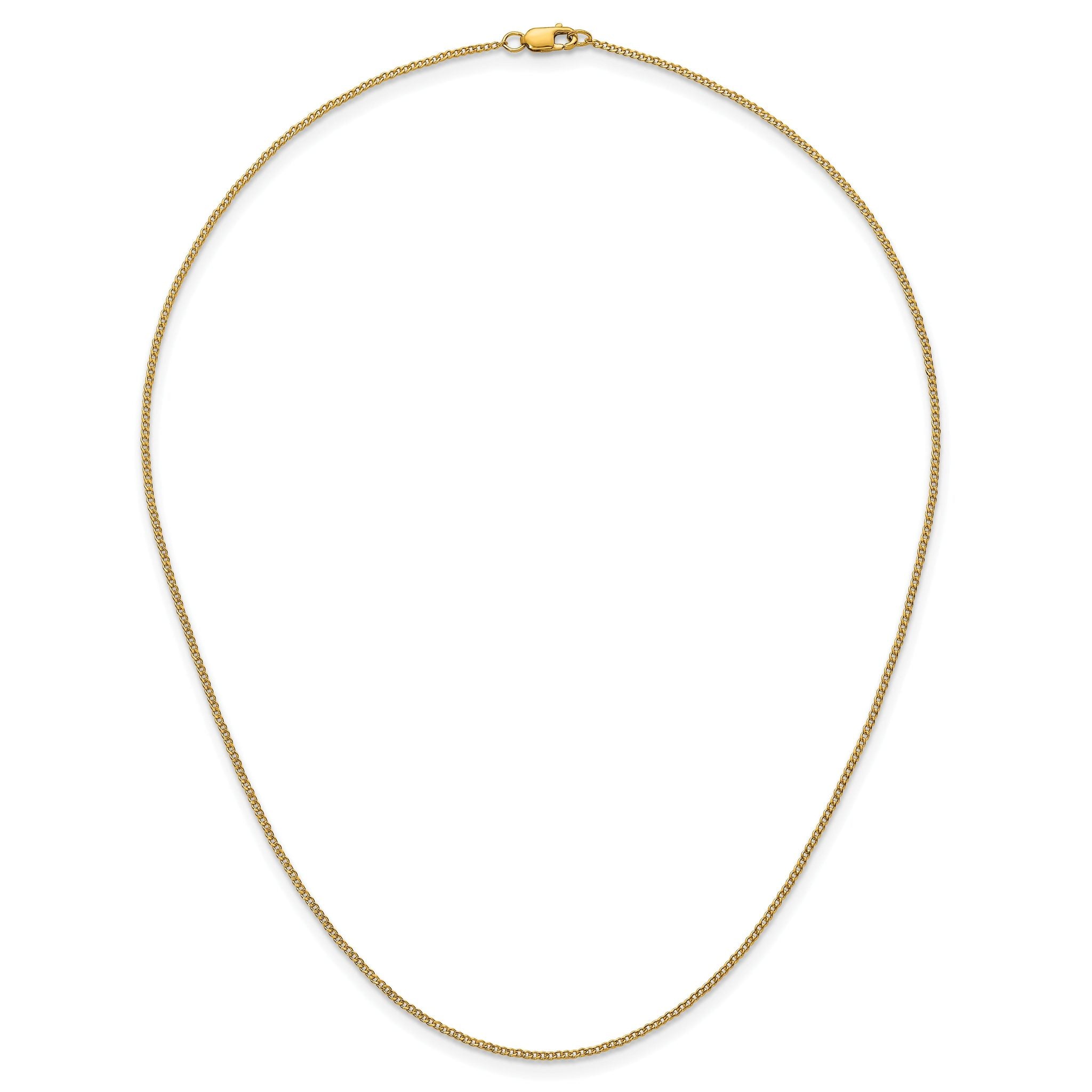 14K Gold Filled Polished Curb Chain Necklace in 1.25mm Width