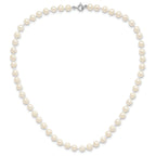 Sterling Silver Madi K Rhodium-plated 5-6mm Semi-round Freshwater Cultured Pearl 12in Necklace, 4in Bracelet & Button Earrring Set