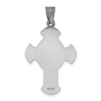 Sterling Silver 925 Unisex Antiqued Cross Pendant with Textured Finish
