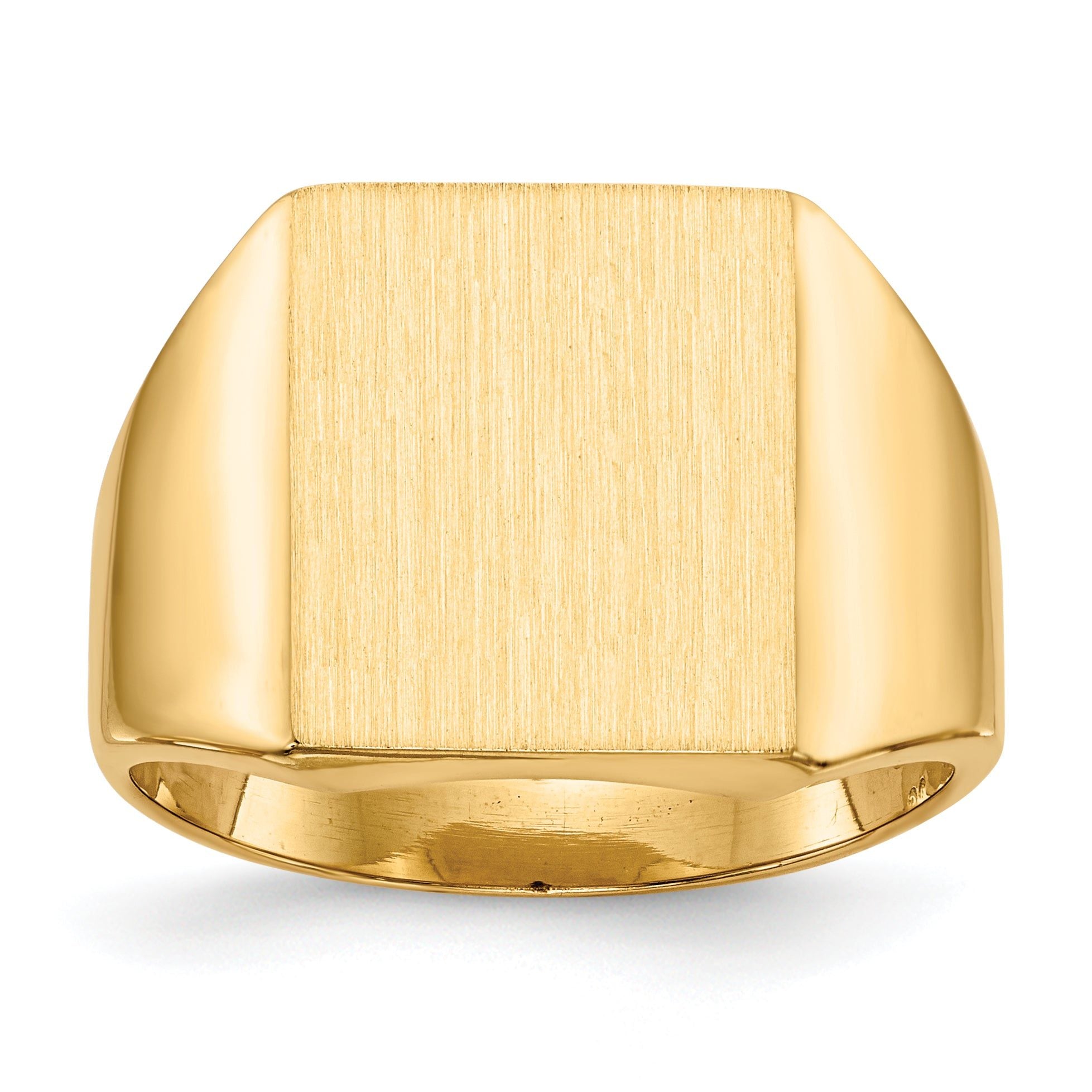 14k 15.0x13.5mm Closed Back Mens Signet Ring Main image
