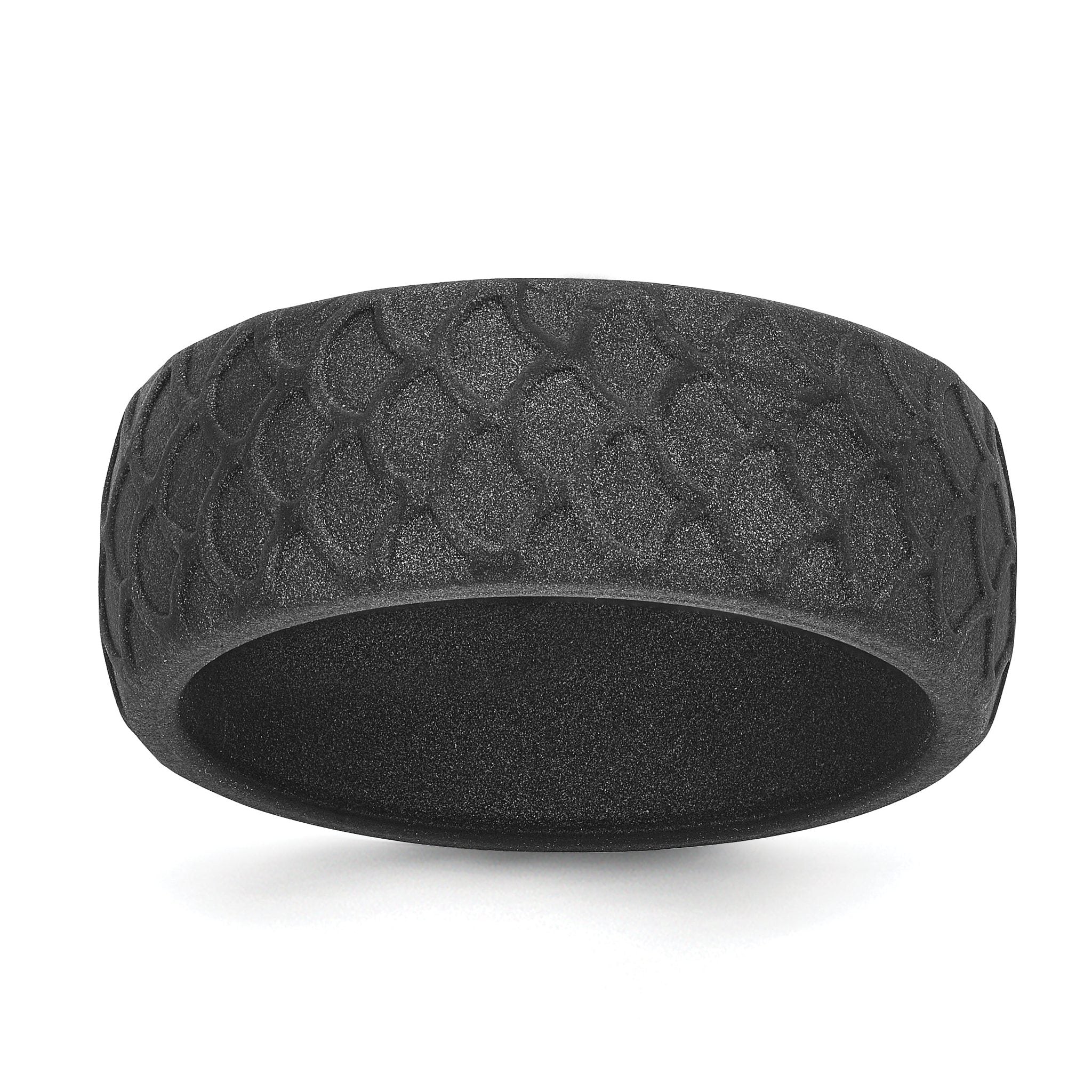 Fish Scale Wedding Band in Dark Gray Silicone, 8.7mm Main image