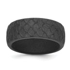 Fish Scale Wedding Band in Dark Gray Silicone, 8.7mm