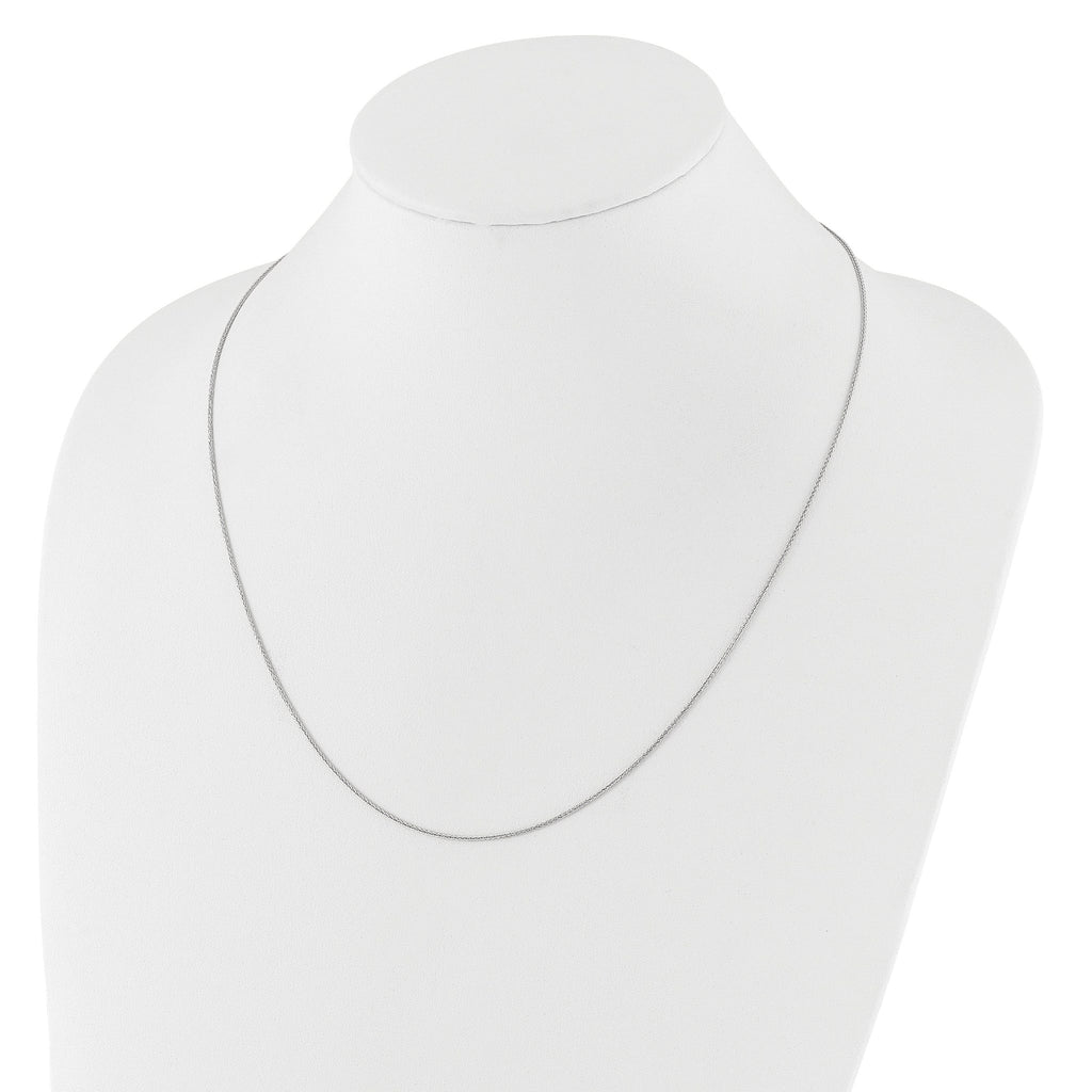 Adjustable Wheat Chain in 14K White Gold, 1mm