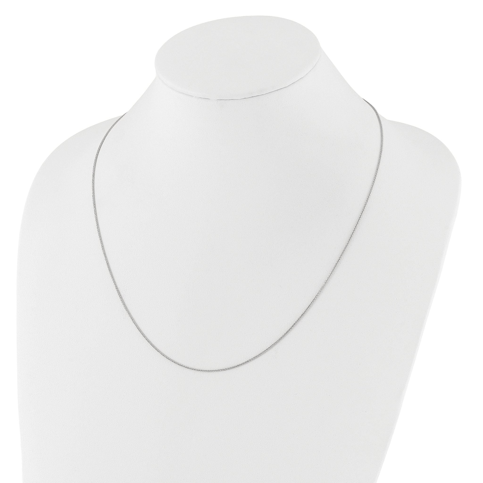 Adjustable Wheat Chain in 14K White Gold, 1mm
