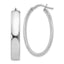 Sterling Silver 925 Polished Oval Hoop Earrings with Rhodium Finish