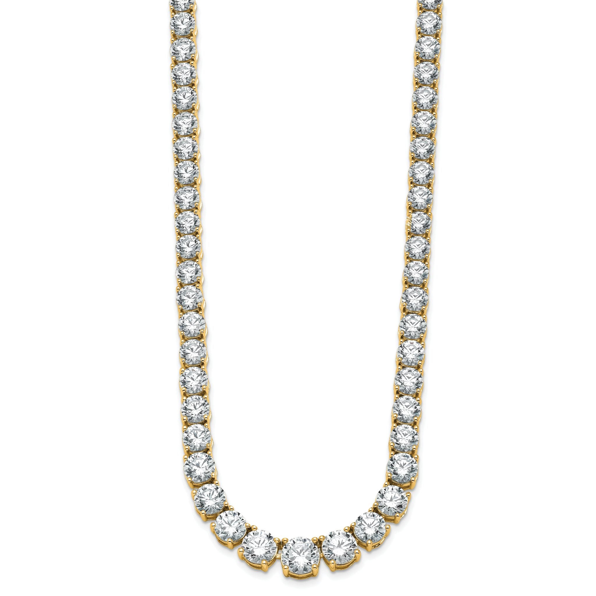 14k 50 7/8 carat Lab Grown Diamond VS/SI+ G+ Complete Round 20 inch Graduated Tennis Necklace